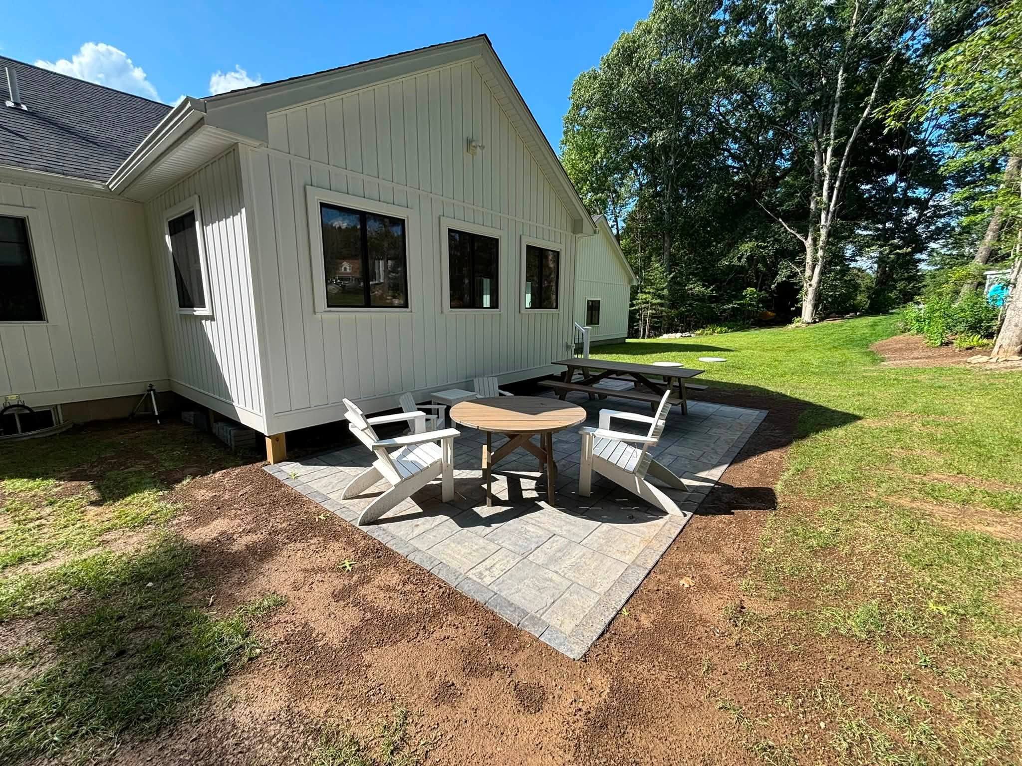 Final view of completed patio and walkway — Charlton, MA